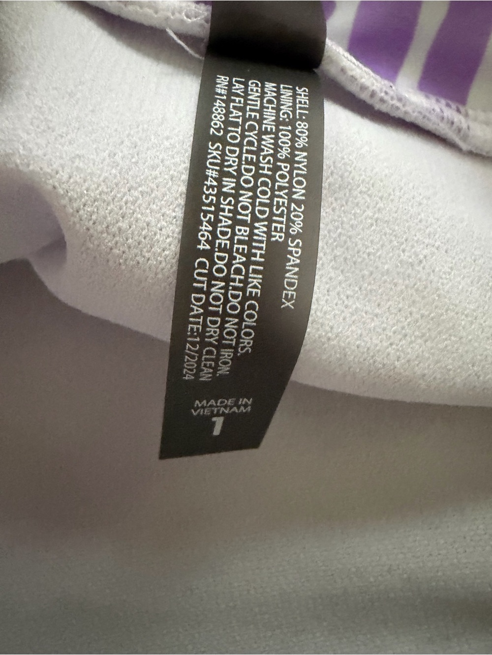 NWT Torrid rip tide stripe whisteria 2 pc bathing suit. Size 1 = 14/16 (1X) - Picture 7 of 11